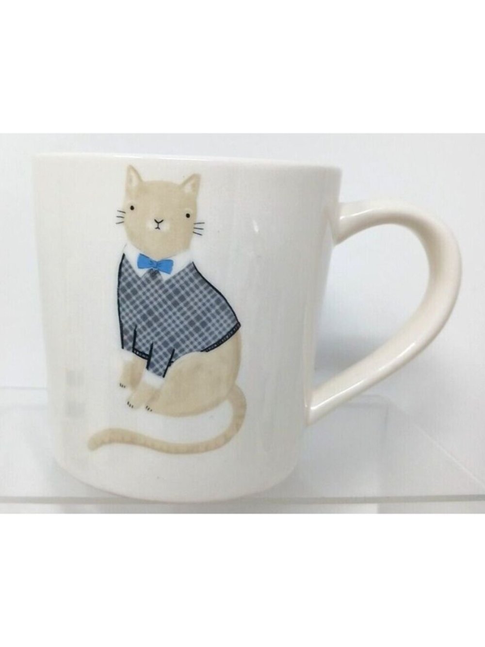 Dapper Cat Magenta Cup Coffee Mug BowTie Sweater 14 oz. Anthropomorphism #S-7